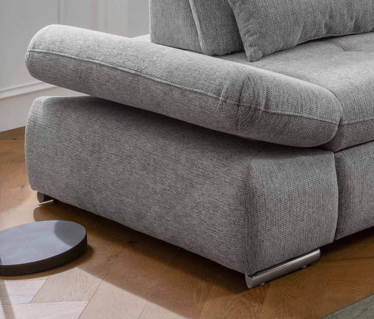 ECKSOFA in Chenille Silberfarben  280/254 cm  - Chromfarben/Silberfarben, Design, Textil/Metall (280/254cm) - Livetastic