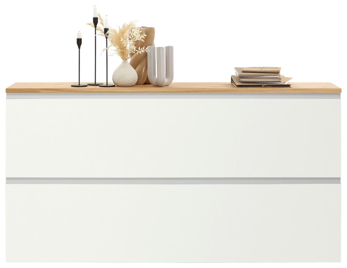 HÄNGESCHUHSCHRANK Balkeneiche furniert Weiß, Eichefarben  - Eichefarben/Alufarben, Design, Holz/Holzwerkstoff (160/83/31cm) - Dieter Knoll