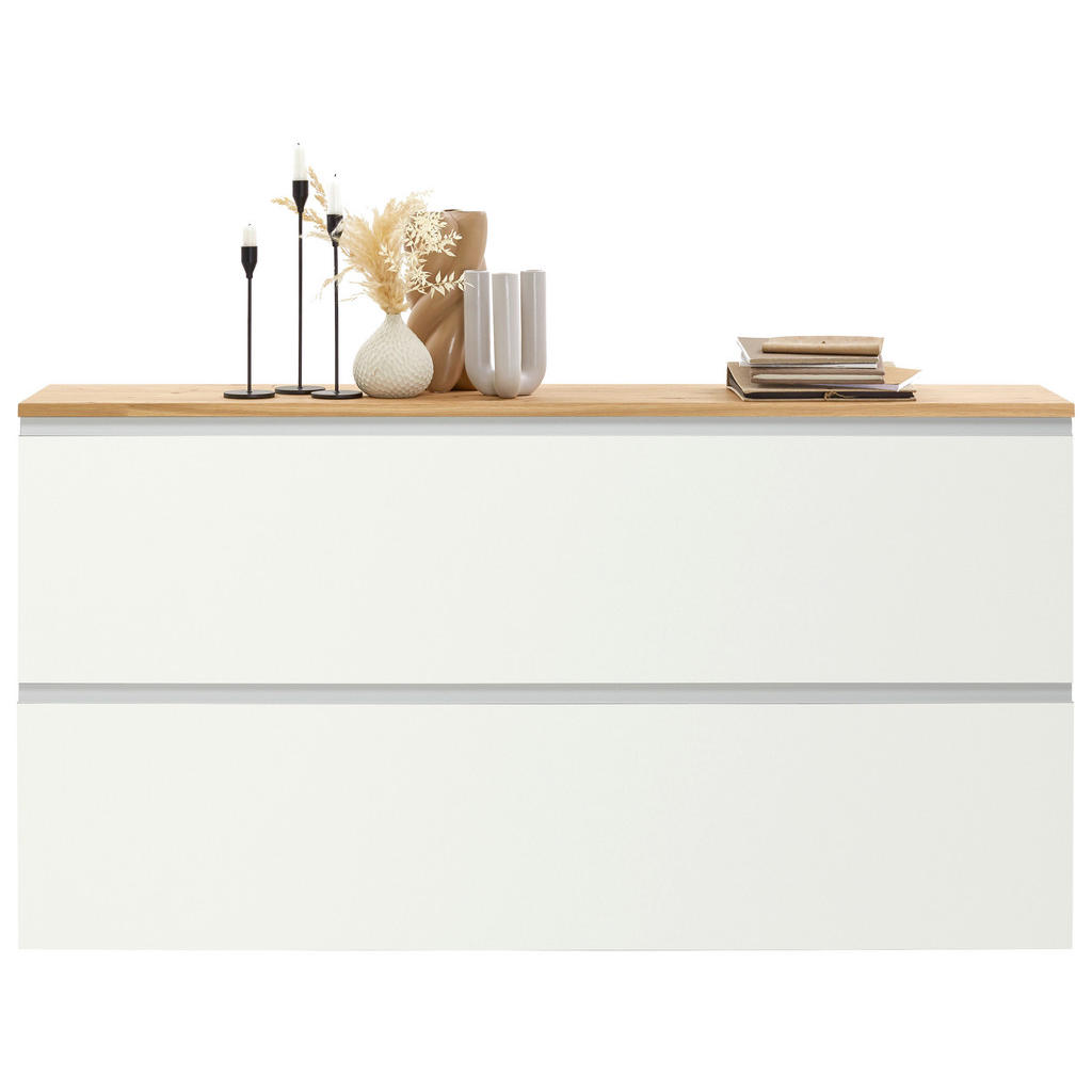 Thumbnail - Dieter Knoll Hängeschuhschrank, Weiß, Eiche, Holzwerkstoff, Balkeneiche, furniert, 4 Fächer, 160x83x31 cm, Goldenes M, M...