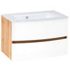 WASCHTISCHKOMBI 80 cm  - Eichefarben/Weiß, KONVENTIONELL, Glas/Holzwerkstoff (80cm) - Held