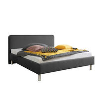 POLSTERBETT  in Anthrazit,  - Anthrazit/Alufarben, MODERN, Textil/Metall (213/97/208cm) - Livetastic