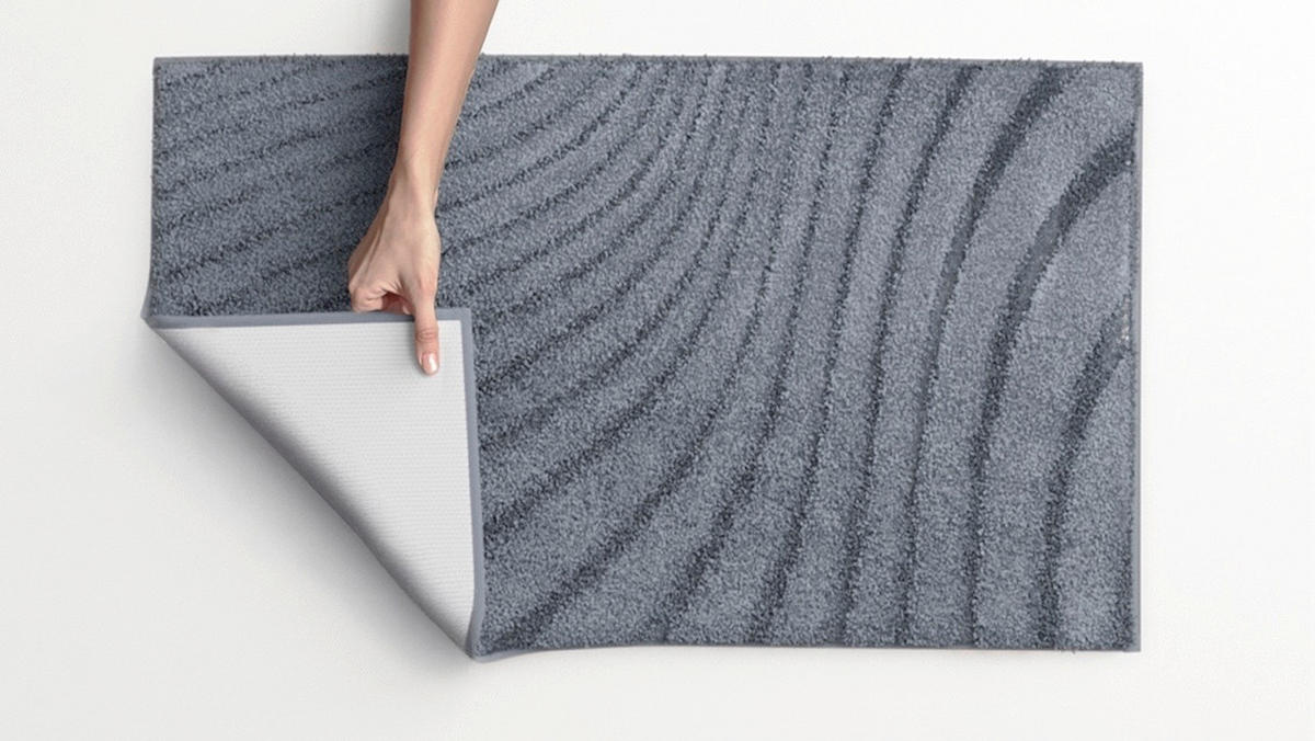 BADEMATTE Anthrazit 60/100 cm  - Anthrazit, Basics, Kunststoff/Textil (60/100cm) - Grund