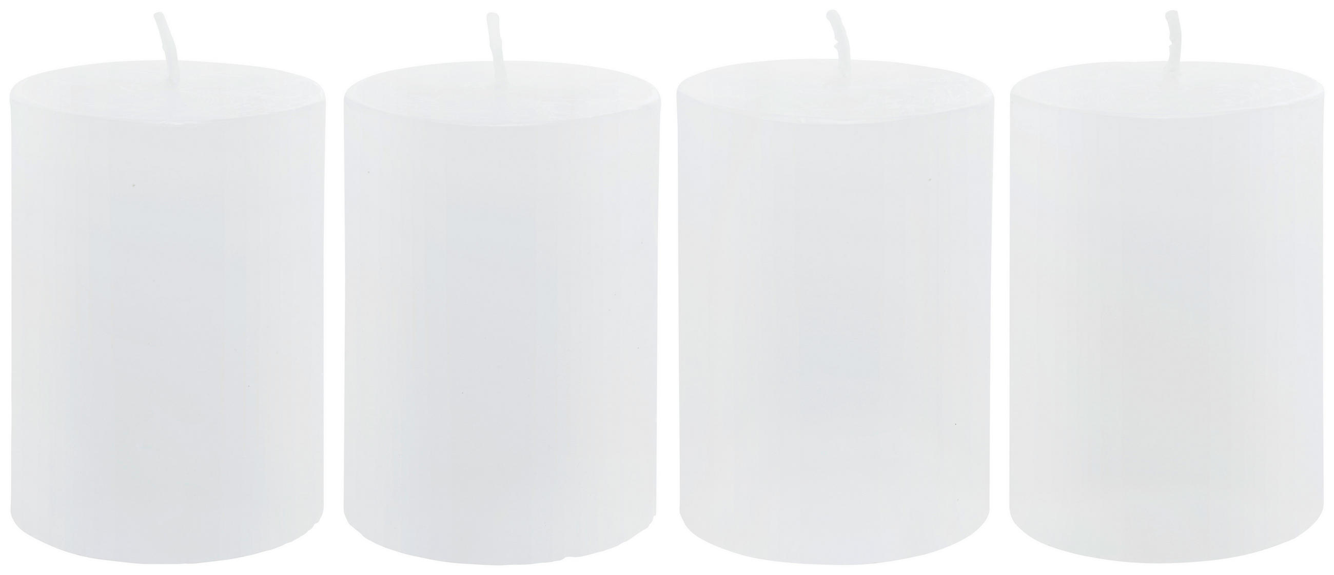 STUMPENKERZE 5,8/8,0 cm  - Weiß, KONVENTIONELL (5,8/8,0cm)