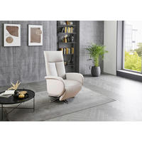 RELAXSESSEL  in Weiss  - Chromfarben/Weiss, Konventionell, Leder/Metall (75/112/82cm) - Sit & More