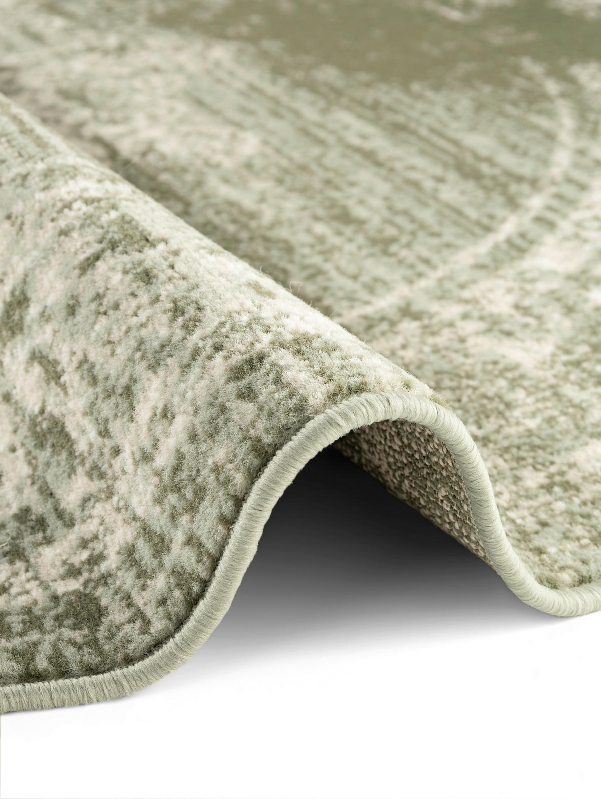 FLACHWEBETEPPICH 120 cm Gloria Creme, Hellgrün  - Creme/Hellgrün, Design, Kunststoff/Textil (120cm)