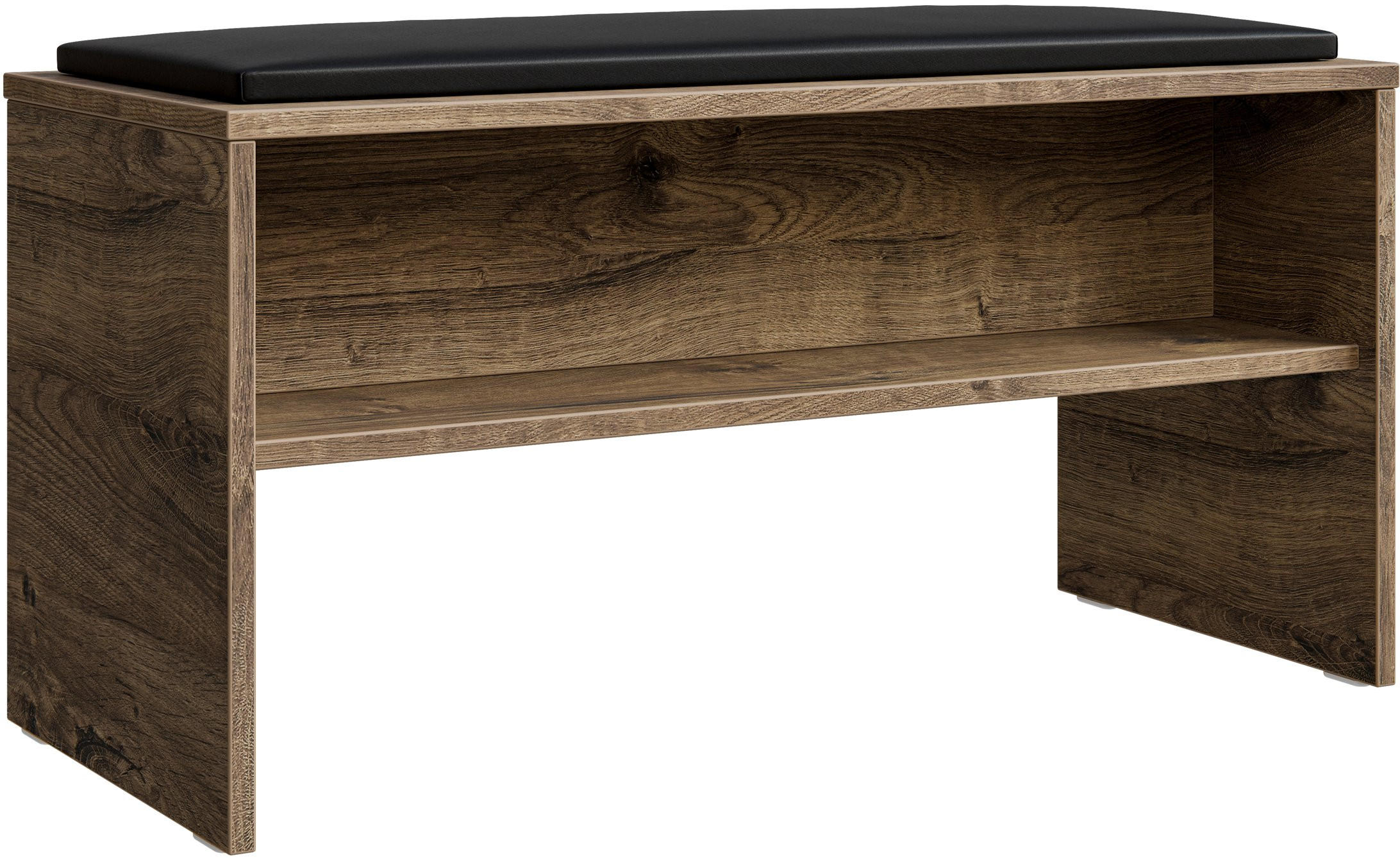 SITZBANK Universelle Einzelmöbel  in 90/48/40 cm  - Eiche dunkel/Schwarz, Basics, Holzwerkstoff/Textil (90/48/40cm) - Sadena