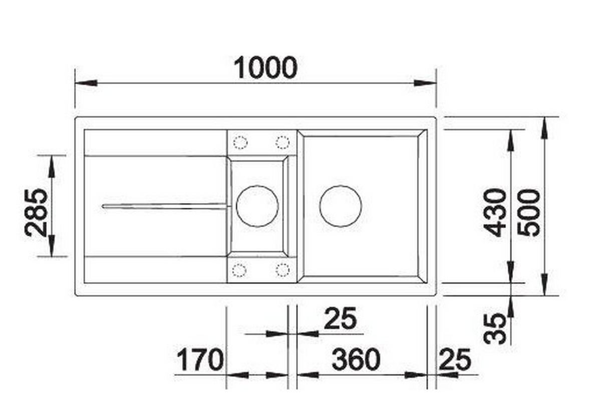 SPÜLE 515045  - Braun, Basics, Stein (100/19/50cm) - Blanco