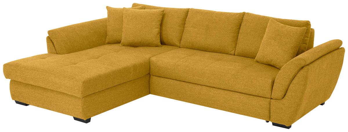 ECKSOFA Gelb Webstoff  - Gelb/Schwarz, Design, Kunststoff/Textil (187/278cm) - Livetastic