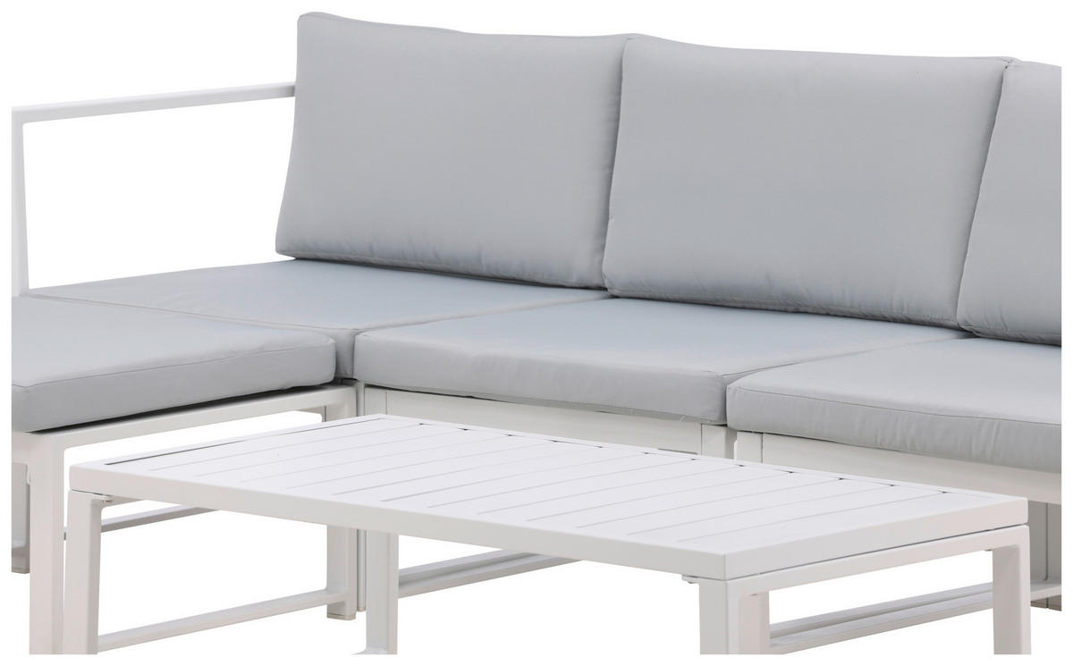 LOUNGEGRUPP  - vit/grå, Klassisk, metall/textil - Gardenson