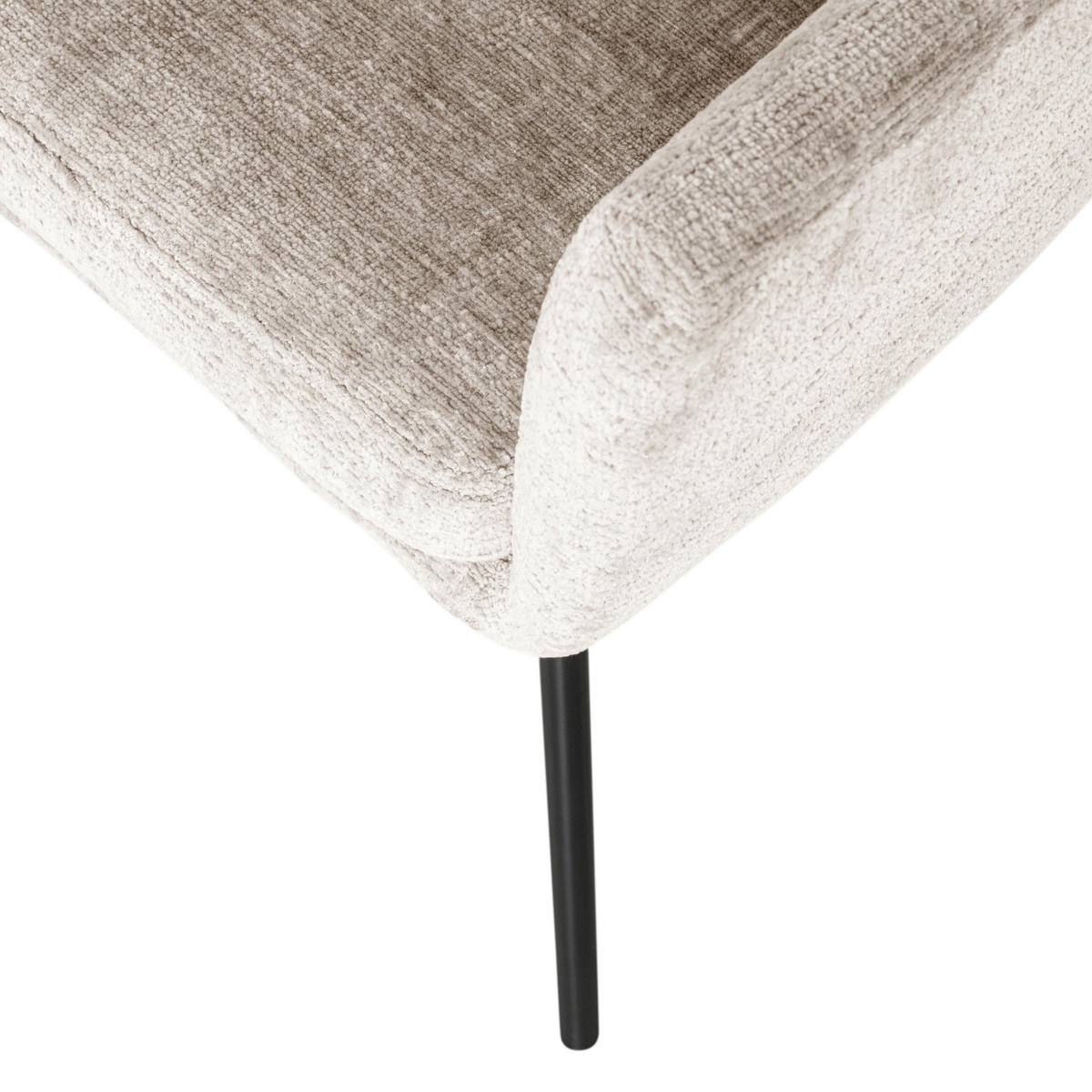 ARMLEHNSTUHL-SET 2 Stück  in Samt  - Schwarz/Weiß, MODERN, Textil/Metall (59/78/56cm) - Livetastic