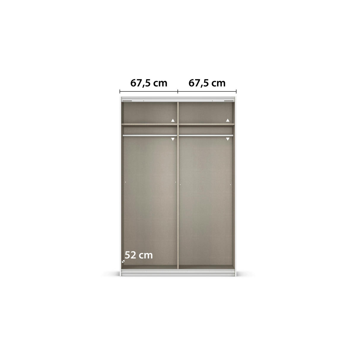 SCHWEBETÜRENSCHRANK 136/210/62 cm 2 Tür(en)-türig Weiß  - Alufarben/Weiß, KONVENTIONELL, Holzwerkstoff/Kunststoff (136/210/62cm) - home24