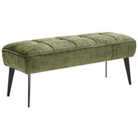 SITZBANK 133/54/47 cm Webstoff Olivgrün Metall  - Schwarz/Olivgrün, MODERN, Textil/Metall (133/54/47cm) - Welnova