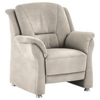 SESSEL in Mikrofaser Creme  - Beige/Creme, Konventionell, Textil/Metall (90/100/92cm) - Beldomo Comfort