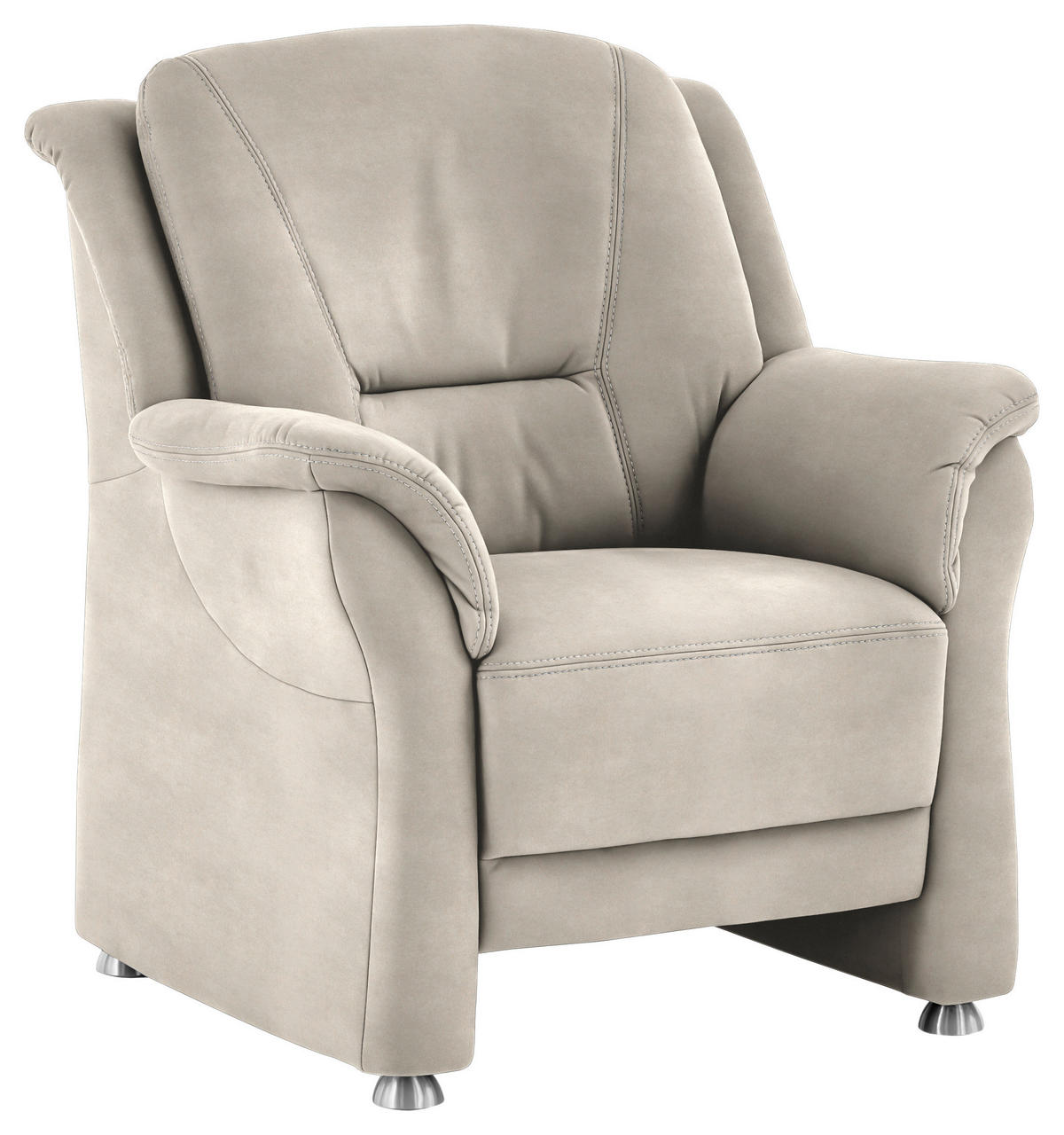 SESSEL in Mikrofaser Creme  - Beige/Creme, Konventionell, Textil/Metall (90/100/92cm) - Beldomo Comfort