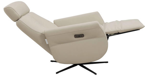 RELAXSESSEL Artù Echtleder Relaxfunktion, Kopfteilverstellung, Rücken echt    - Creme, Design, Leder (71/110/80cm) - Novel