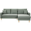 ECKSOFA in Flachgewebe Salbeigrün  - Salbeigrün/Eiche Wotan, Konventionell, Holz/Textil (255/157cm) - Carryhome