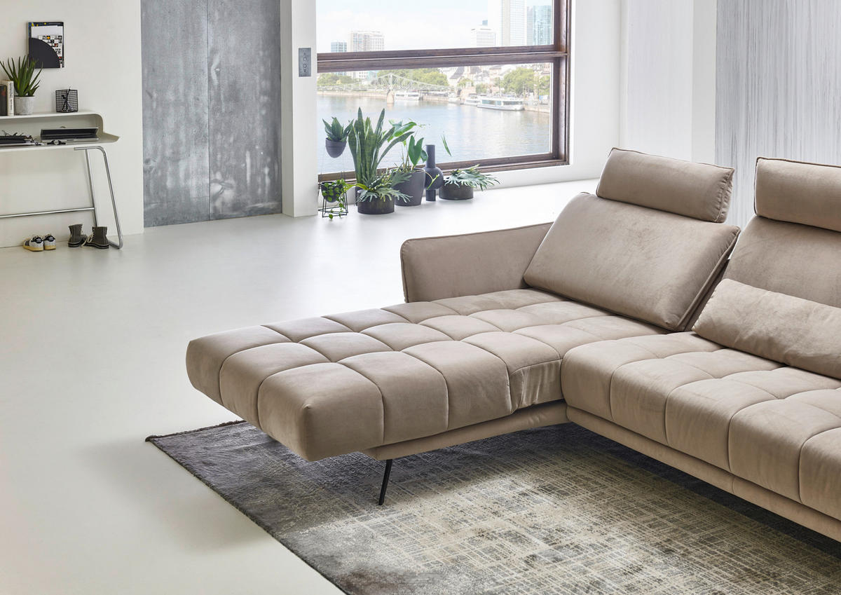 SOFFA i textil ljusgrå  - ljusgrå/svart, Klassisk, metall/textil (311/84/178cm) - Beldomo Style