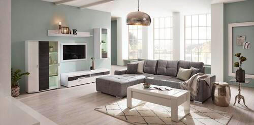 ECKSOFA Türkis Webstoff  - Türkis/Silberfarben, Design, Kunststoff/Textil (194/280cm) - Carryhome