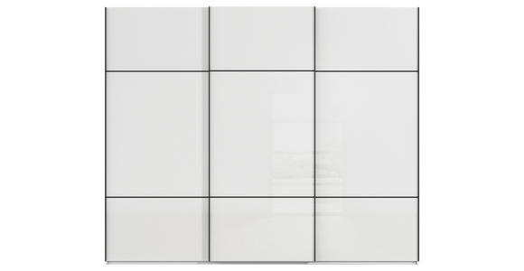 SCHWEBETÜRENSCHRANK in Weiß - Schwarz/Weiß, KONVENTIONELL, Glas/Holzwerkstoff (271/223/68cm) - Novel