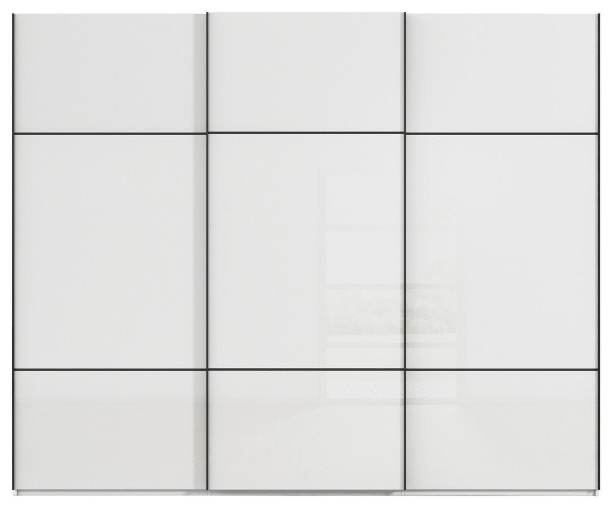 SCHWEBETÜRENSCHRANK in Weiss  - Weiss/Schwarz, Konventionell, Glas/Holzwerkstoff (242/223/68cm) - Novel