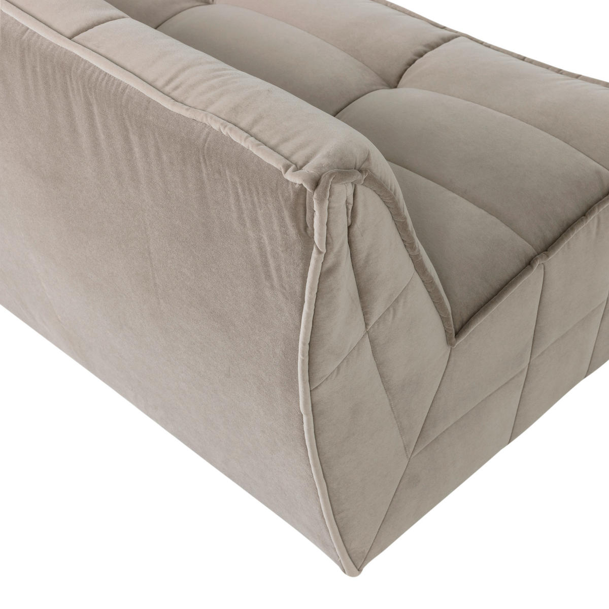 3-SITZER-SOFA Cluster Samt Taupe  - Taupe/Schwarz, MODERN, Kunststoff/Textil (204/81/91cm) - Livetastic