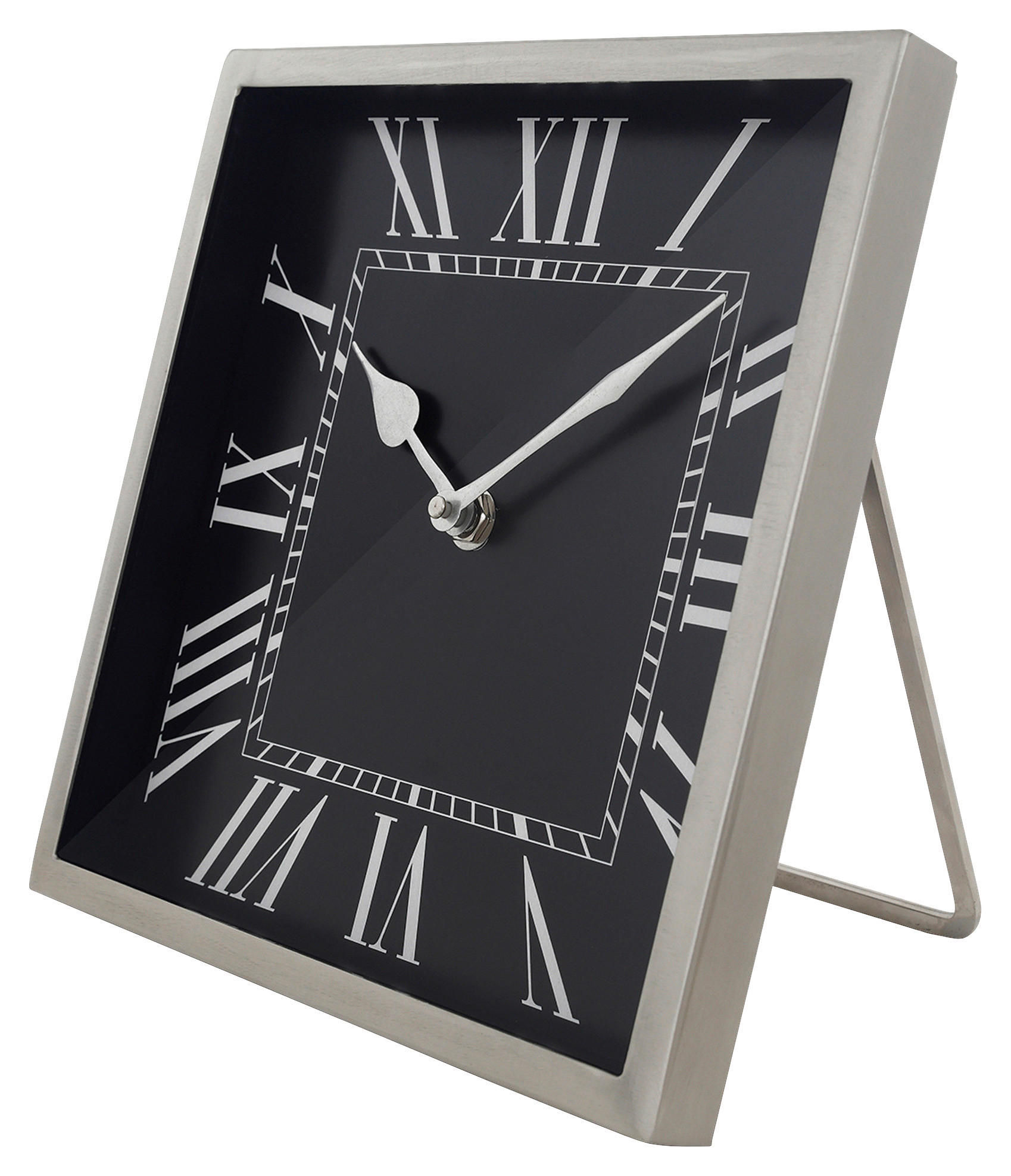 TISCHUHR Silberfarben, Schwarz 3/21/21 cm  - Silberfarben/Schwarz, Trend, Metall (3/21/21cm) - Kayoom