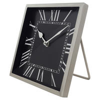 TISCHUHR Silberfarben, Schwarz 3/21/21 cm  - Silberfarben/Schwarz, Trend, Metall (3/21/21cm) - Kayoom