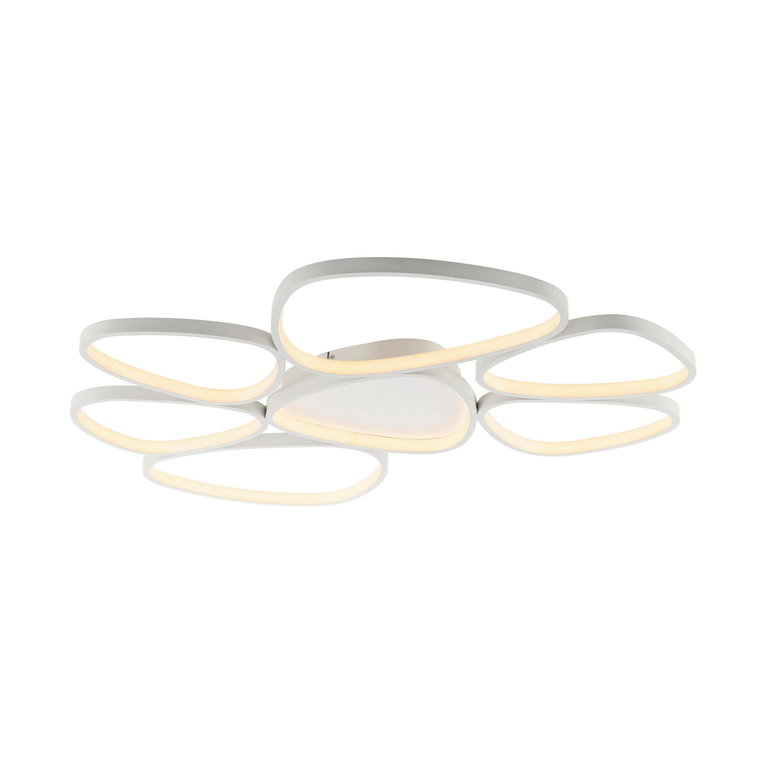 Just Light Led-Deckenleuchte Pebbles Weiß 70x6.5x92 cm