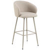 BARHOCKER in Textil Grau, Beige  - Beige/Creme, Design, Textil/Metall (54/105/52cm) - MID.YOU
