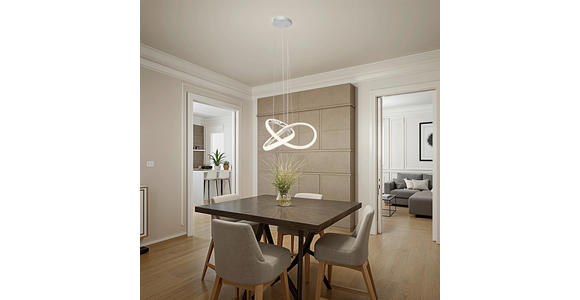 LED-HÄNGELEUCHTE 53/150 cm - Chromfarben, Design, Kunststoff/Metall (53/150cm) - Novel