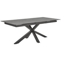 ESSTISCH in Metall, Glas, Keramik 200-240/99,6/76 cm  - Dunkelgrau/Schwarz, Design, Glas/Keramik (200-240/99,6/76cm) - home24