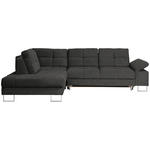 ECKSOFA inkl.Funktionen Graphitfarben Flachgewebe  - Graphitfarben, Design, Textil/Metall (229/296cm) - Novel