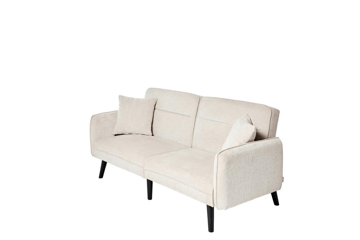 SCHLAFSOFA Bouclé Champagner  - Champagner/Schwarz, MODERN, Holz/Textil (191/83/84cm) - Livetastic