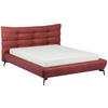 POLSTERBETT gepolstertes Kopfteil Kirschrot 180/200 cm  - Schwarz/Kirschrot, Design, Leder/Metall (180/200cm) - Esposa