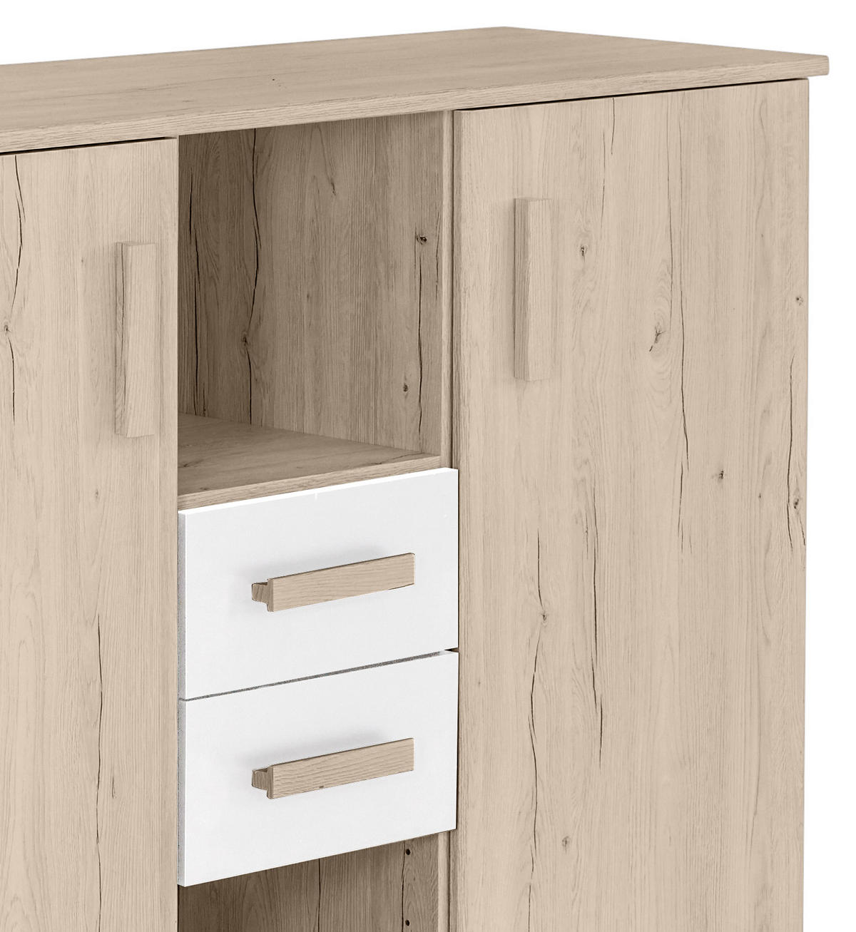 KOMMODE 124/105/41 cm  in Eichefarben, Weiß  - Eichefarben/Weiß, Design, Holzwerkstoff/Kunststoff (124/105/41cm) - MID.YOU