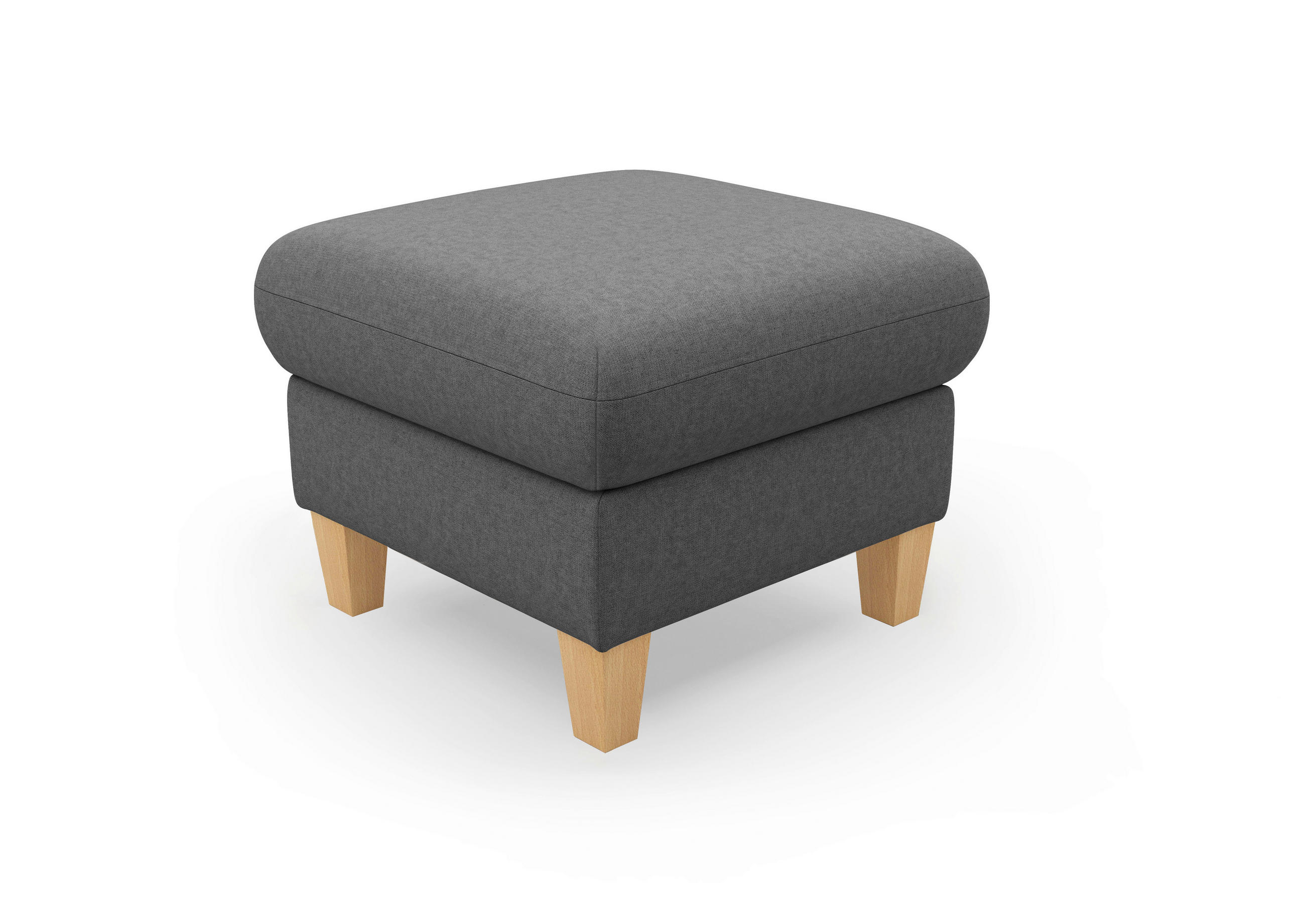 HOCKER Flachgewebe Dunkelgrau  - Eichefarben/Dunkelgrau, KONVENTIONELL, Holz/Textil (58/47/58cm) - Sit & More