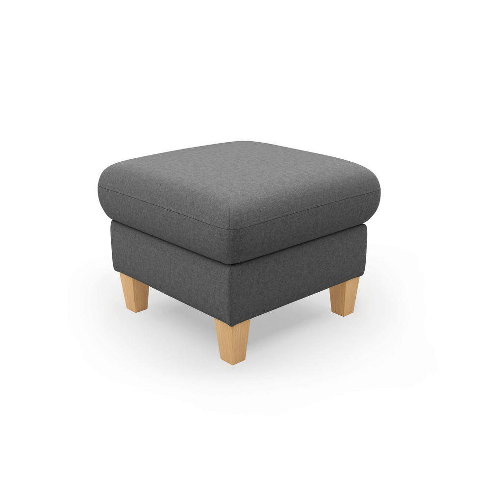 Thumbnail - Sit & More Hocker Rochelle E, Dunkelgrau, Textil, Buche, massiv, quadratisch, 58x47x58 cm, Goldenes M, Oeko-Tex® Standar...