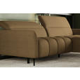 ECKSOFA Olivgrün Flachgewebe Rücken echt, Kopfteilverstellung, Sitztiefenverstellung  - Schwarz/Olivgrün, KONVENTIONELL, Textil/Metall (272/175cm) - Carryhome