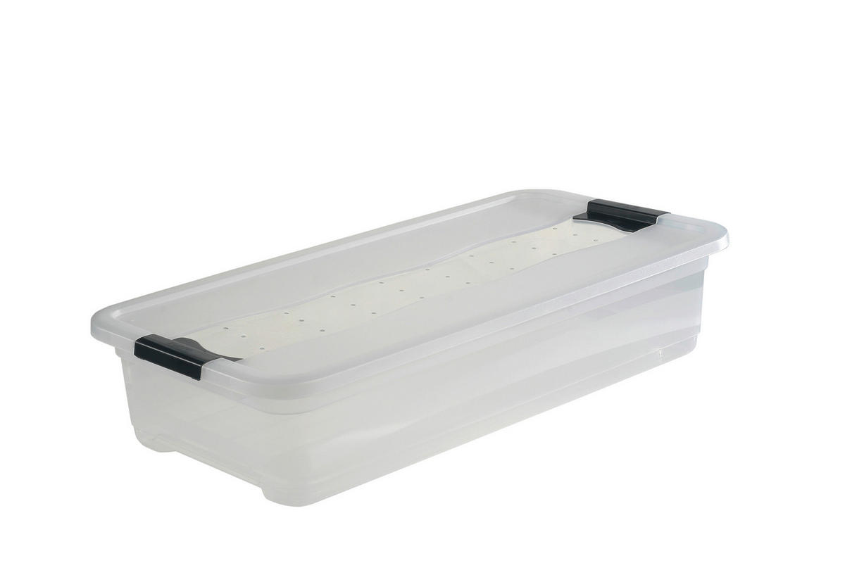 ŠKATLA S POKROVOM   79,5/39,5/17 cm     - prosojno, Basics, umetna masa (79,5/39,5/17cm)