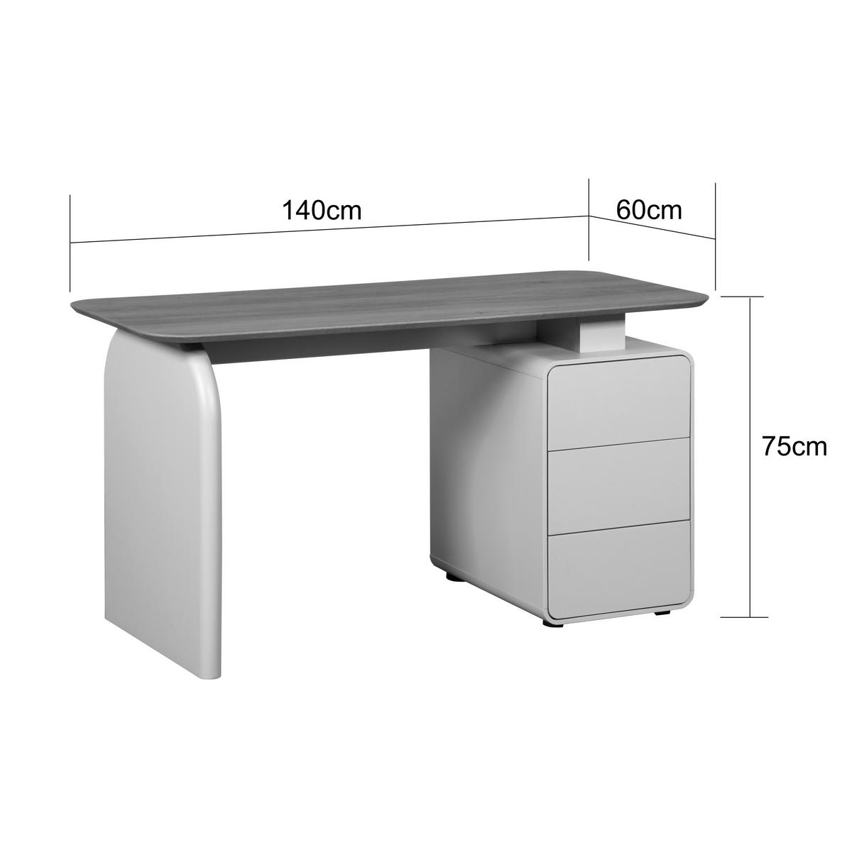 SCHREIBTISCH 140/60/75 cm Eichefarben, Kaschmir  - Kaschmir/Eichefarben, MODERN, Holzwerkstoff (140/60/75cm) - MID.YOU