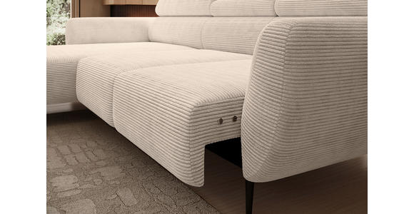 ECKSOFA  in Cord Taupe  174/277 cm  - Taupe/Schwarz, KONVENTIONELL, Textil/Metall (174/277cm) - Carryhome