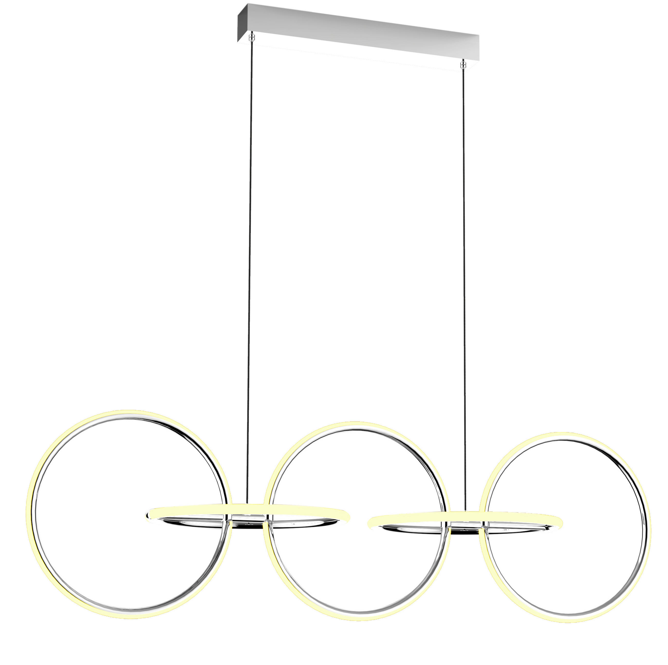 LED-PENDELLEUCHTE Kos 114/35/120 cm  - Chromfarben, Design, Metall (114/35/120cm)