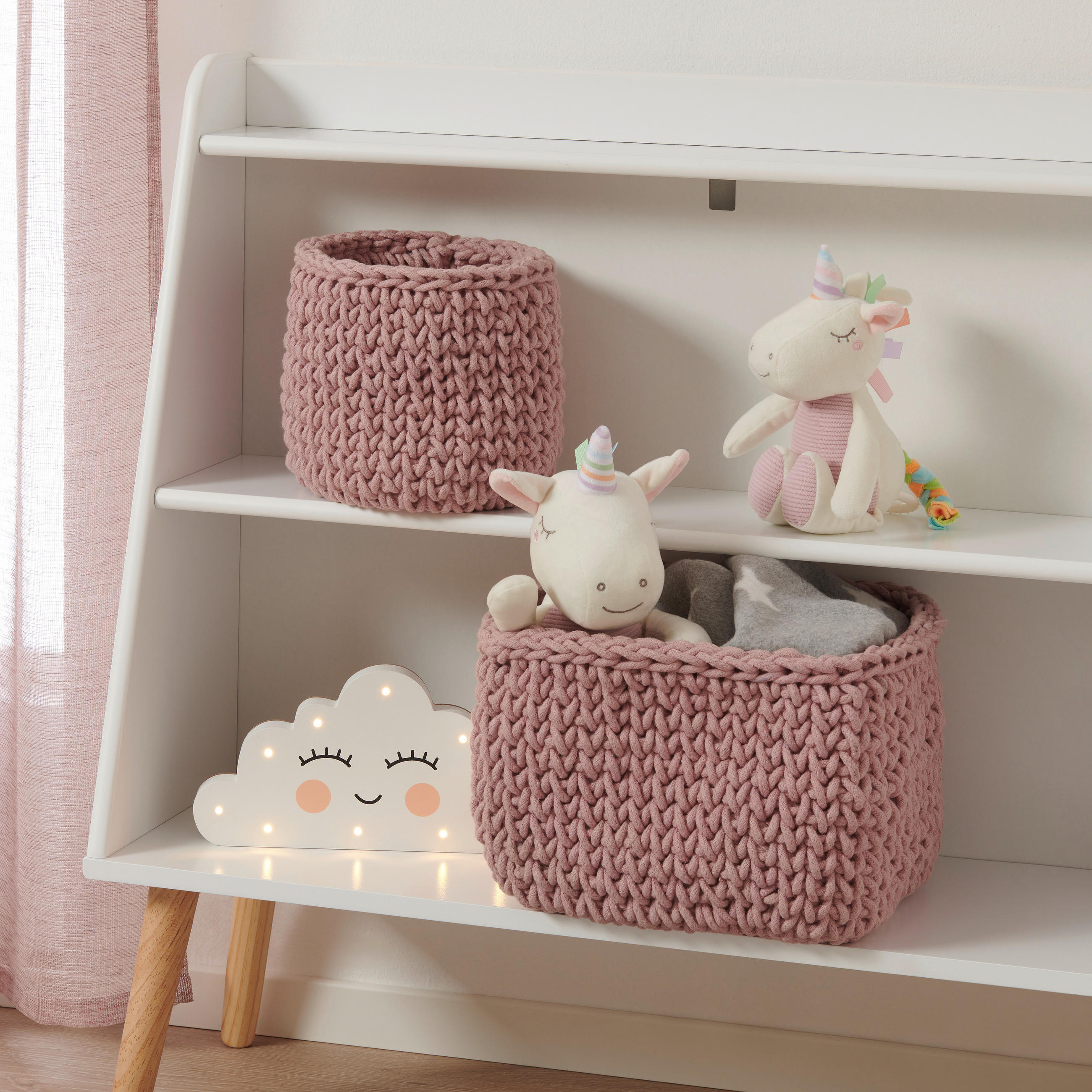 TÁROLÓKOSÁR 24/18/24 cm  - pink, Basics, textil (24/18/24cm) - Patinio