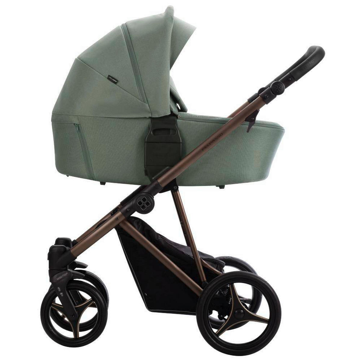 KOLICA ZA SPAVANJE   - boje kadulje/mokka, Basics, metal/tekstil (99/61/121cm) - BEBETTO