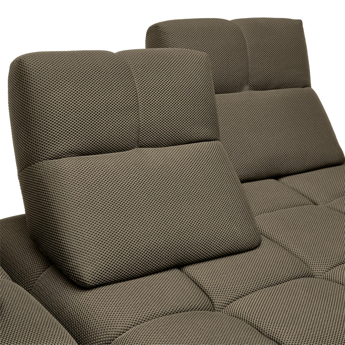 ECKSOFA in Struktur Graubraun  233/313 cm  - Graubraun/Schwarz, Design, Kunststoff/Textil (233/313cm) - Emilio Belluti