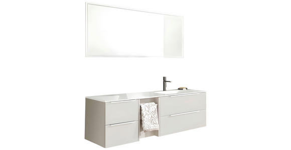 BADEZIMMER  in 150,8 cm  - Kaschmir/Alufarben, Natur, Holzwerkstoff/Stein (150,8cm) - Novel