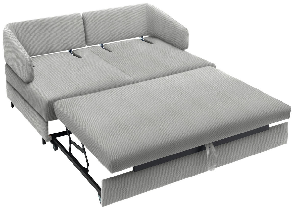 SCHLAFSOFA in Textil Silberfarben  - Silberfarben/Schwarz, Design, Textil/Metall (172/76-89/112-120cm) - Bali