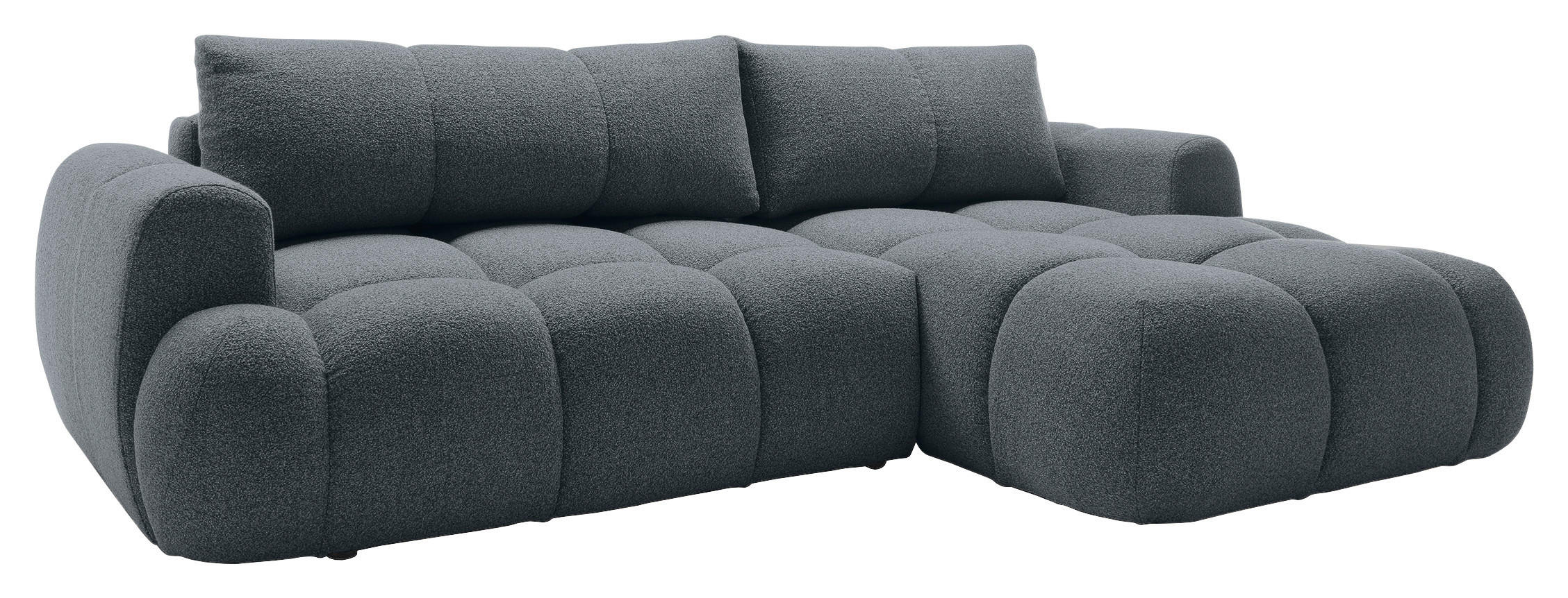 ECKSOFA Graphitfarben Struktur  - Schwarz/Graphitfarben, KONVENTIONELL, Kunststoff/Textil (272/172cm) - Carryhome