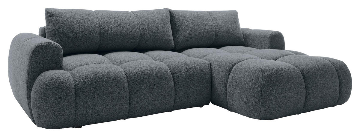 ECKSOFA Graphitfarben Struktur  - Schwarz/Graphitfarben, KONVENTIONELL, Kunststoff/Textil (272/172cm) - Carryhome