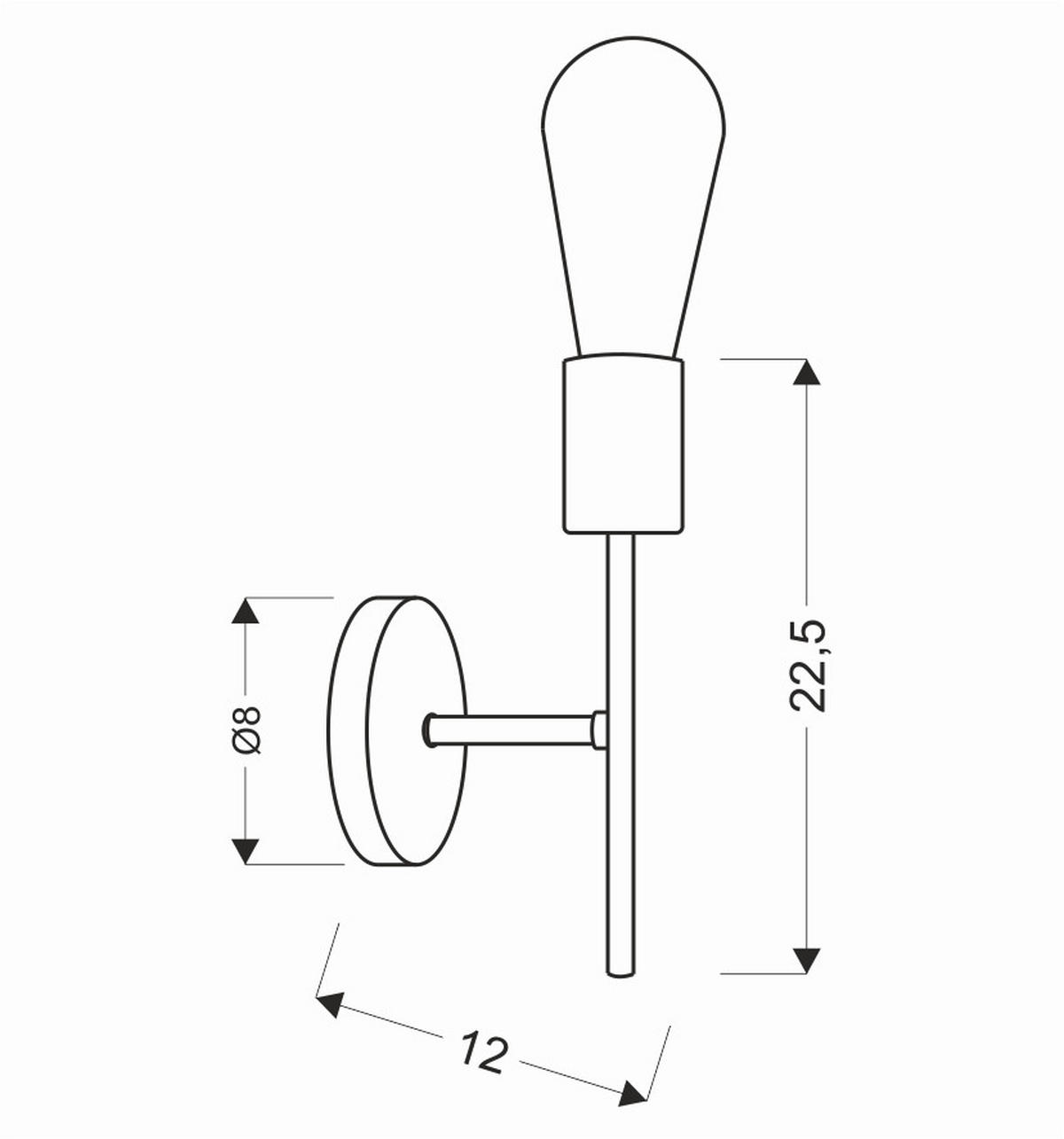 VÄGGLAMPA 10/12/22.5 cm   - svart, Basics, metall (10/12/22.5cm)